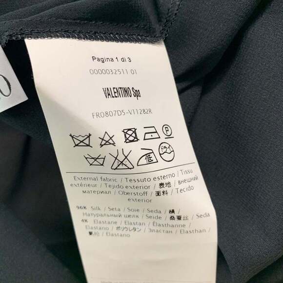 RED VALENTINO Black Silk Blend Chiffon See Through Crew Neck Dress Top - Picture 5 of 5